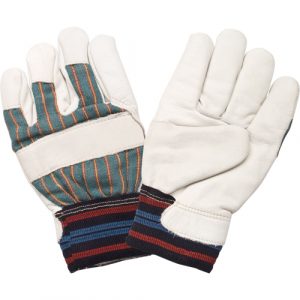 Abrasion-Resistant Winter-Lined Work Gloves, Medium, Grain Cowhide Palm, Cotton Fleece Inner Lining