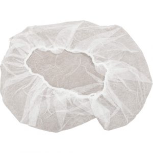 Non-Woven Bouffant Caps, Polypropylene, 18", White