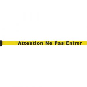 Tape Cassette for Build-Your-Own Crowd Control Barriers, Attention ne pas entrer, 7', Yellow Tape