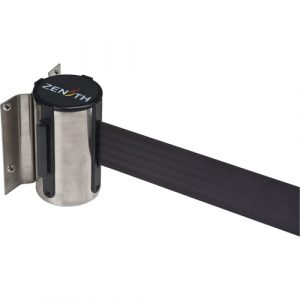 Wall Mount Barrier, Steel, Screw Mount, 12', Black Tape