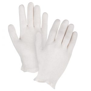 Mediumweight Inspection Gloves, Poly/Cotton, Hemmed Cuff, Men's