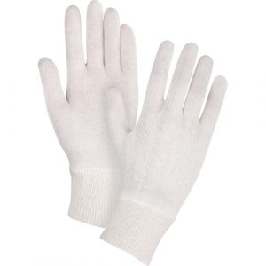 Mediumweight Inspection Gloves, Poly/Cotton, Knit Wrist Cuff, Men's
