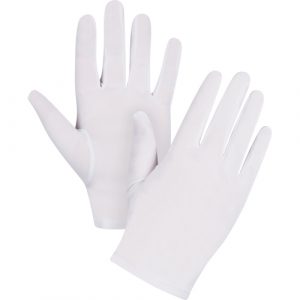 Low-Lint Inspection Gloves, Nylon, Hemmed Cuff, Men's
