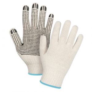 Heavyweight Dotted String Knit Gloves, Poly/Cotton, Single Sided, 7 Gauge, X-Large