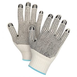 Heavyweight Double-Sided Dotted String Knit Gloves, Poly/Cotton, Double Sided, 7 Gauge, X-Large