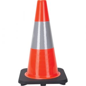 Traffic Cone, 18", Orange, 6" Reflective Collar(s)