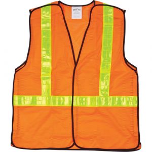 5-Point Tear-Away Traffic Safety Vest, High Visibility Orange, 2X-Large, Polyester, CSA Z96 Class 2 - Level 2