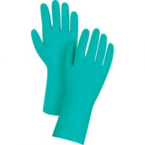 Premium Diamond-Grip Chemical-Resistant Gloves, Size Small/7, 13" L, Nitrile, 11-mil