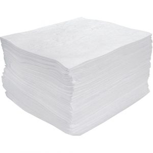 Meltblown Sorbent Pads, Oil Only, 15" x 17", 25 gal. Absorbancy