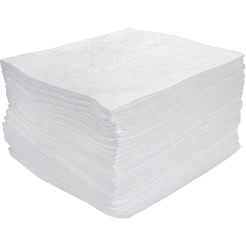 Meltblown Sorbent Pads, Oil Only, 15" x 17", 25 gal. Absorbancy