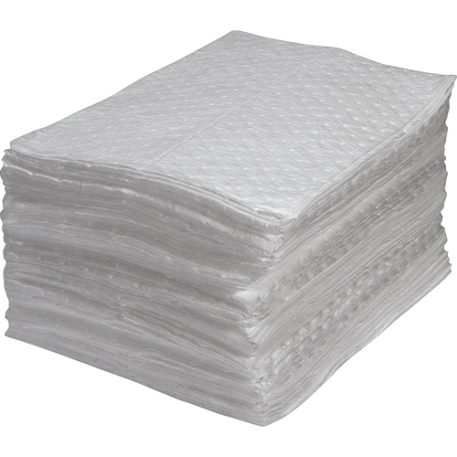 Fine Fibre Sorbent Pads, Oil Only, 15" x 17", 25 gal. Absorbancy