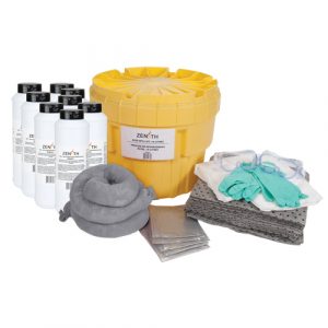 Acid Spill Kit, Hazmat, Overpack/Salvage Drum, 20 US gal. Absorbancy