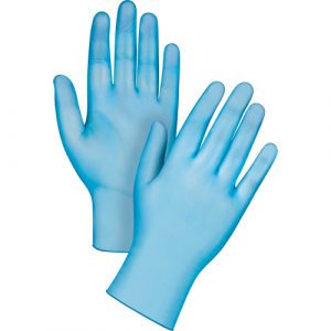 Medical-Grade Disposable Gloves, X-Large, Vinyl, 4.5-mil, Powder-Free, Blue, Class 2