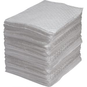 Industrial-Grade Fine Fibre Sorbent Pads, Oil Only, 15" x 17", 40 gal. Absorbancy