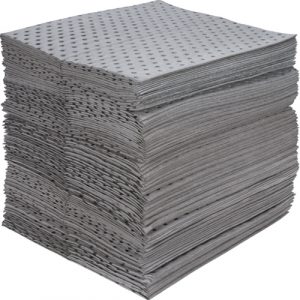 Industrial-Grade Fine Fibre Sorbent Pads, Universal, 15" x 17", 40 gal. Absorbancy