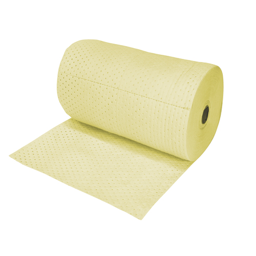Industrial-Grade Fine Fibre Sorbent Rolls, Mediumweight, 150' L x 30" W, 50 gal. Absorbancy
