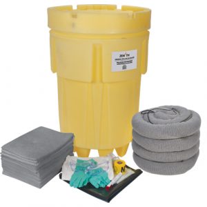 Economy Spill Kit, Universal, Overpack/Salvage Drum, 95 US gal. Absorbancy