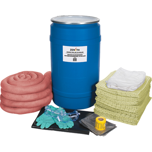 Spill Kit, Hazmat, Drum, 30 US gal. Absorbancy