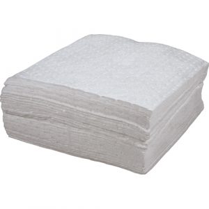 Bonded Sorbent Pads, Oil Only, 15" x 18", 30 gal. Absorbancy