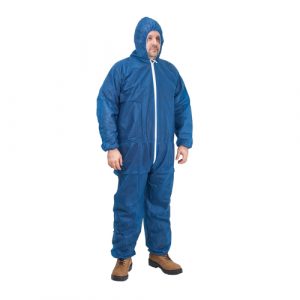 Hooded Coveralls, 3X-Large, Blue, Polypropylene
