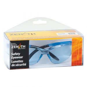 Z2400 Series Safety Glasses, Blue Lens, Anti-Scratch, ANSI Z87+