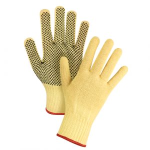 Dotted Seamless String Knit Gloves, Size Small/7, 7 Gauge, PVC Coated, Kevlar<sup>®</sup> Shell, ASTM ANSI Level A2/EN 388 Level 3