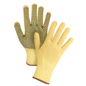 Dotted Seamless String Knit Gloves, Size Large/9, 7 Gauge, PVC Coated, Kevlar<sup>®</sup> Shell, ASTM ANSI Level A2/EN 388 Level 3