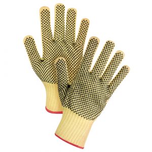 Double-Sided Dotted Seamless String Knit Gloves, Size Small/7, 7 Gauge, PVC Coated, Kevlar<sup>®</sup> Shell, ASTM ANSI Level A2/EN 388 Level 3