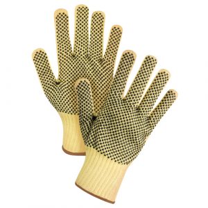 Double-Sided Dotted Seamless String Knit Gloves, Size Large/9, 7 Gauge, PVC Coated, Kevlar<sup>®</sup> Shell, ASTM ANSI Level A2/EN 388 Level 3