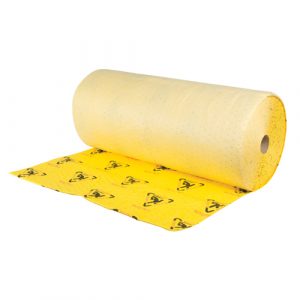 Caution Rolls -High Visibility Absorbents, Heavyweight, 150' L x 36" W, 57 gal. Absorbancy