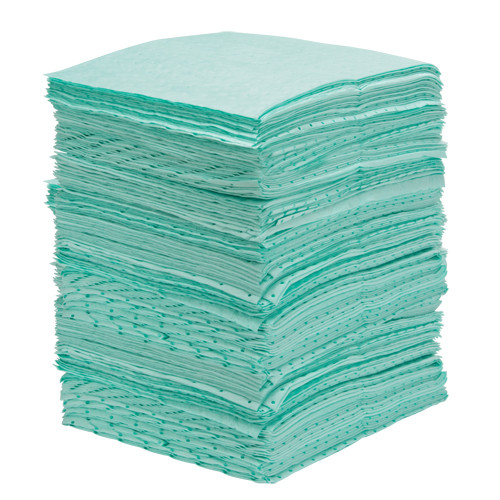 Bonded Sorbent Pads, Hazmat, 15" x 18", 30 gal. Absorbancy