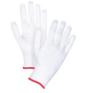 Seamless String Knit Gloves, Polyester, 10 Gauge, Small