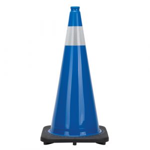 Premium Traffic Cone, 28", Blue, 4" Reflective Collar(s)
