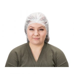 Pleated Bouffant Cap, Polypropylene, 21", White