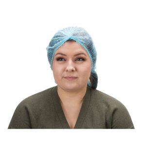 Pleated Bouffant Cap, Polypropylene, 24", Blue