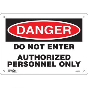 "Authorized Personnel Only" Sign, 7" x 10", Aluminum, English