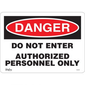 "Authorized Personnel Only" Sign, 10" x 14", Aluminum, English