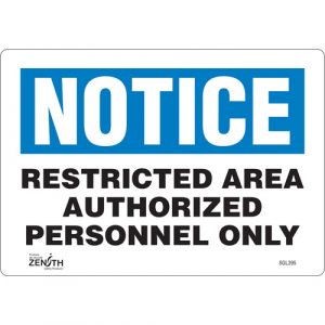 "Authorized Personnel Only" Sign, 7" x 10", Vinyl, English