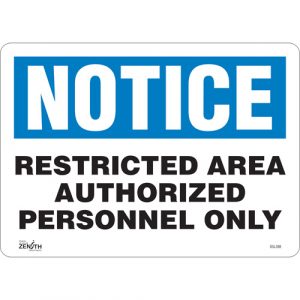 "Authorized Personnel Only" Sign, 10" x 14", Vinyl, English