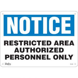 "Authorized Personnel Only" Sign, 10" x 14", Aluminum, English