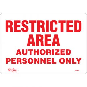 "Authorized Personnel Only" Sign, 7" x 10", Vinyl, English