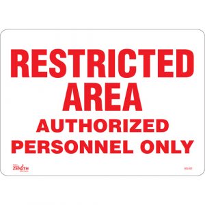 "Authorized Personnel Only" Sign, 10" x 14", Vinyl, English