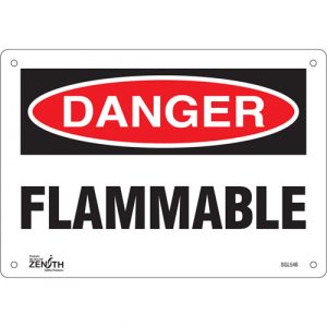 "Flammable" Sign, 7" x 10", Plastic, English
