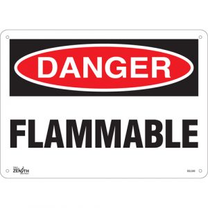 "Flammable" Sign, 10" x 14", Plastic, English