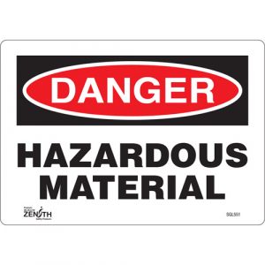 "Hazardous Material" Sign, 7" x 10", Vinyl, English