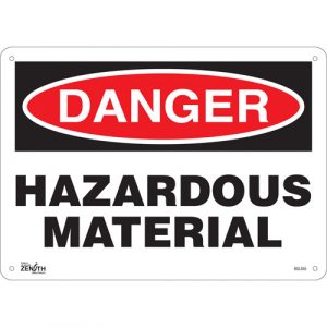 "Hazardous Material" Sign, 10" x 14", Plastic, English