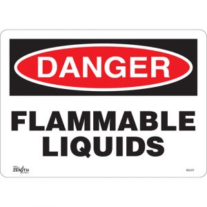 "Flammable Liquids" Sign, 10" x 14", Vinyl, English