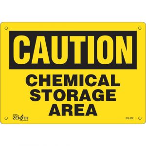 "Chemical Storage Area" Sign, 7" x 10", Plastic, English