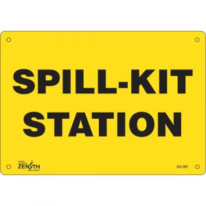 "Spill Kit Station" Sign, 7" x 10", Aluminum, English