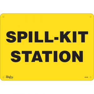 "Spill Kit Station" Sign, 10" x 14", Aluminum, English